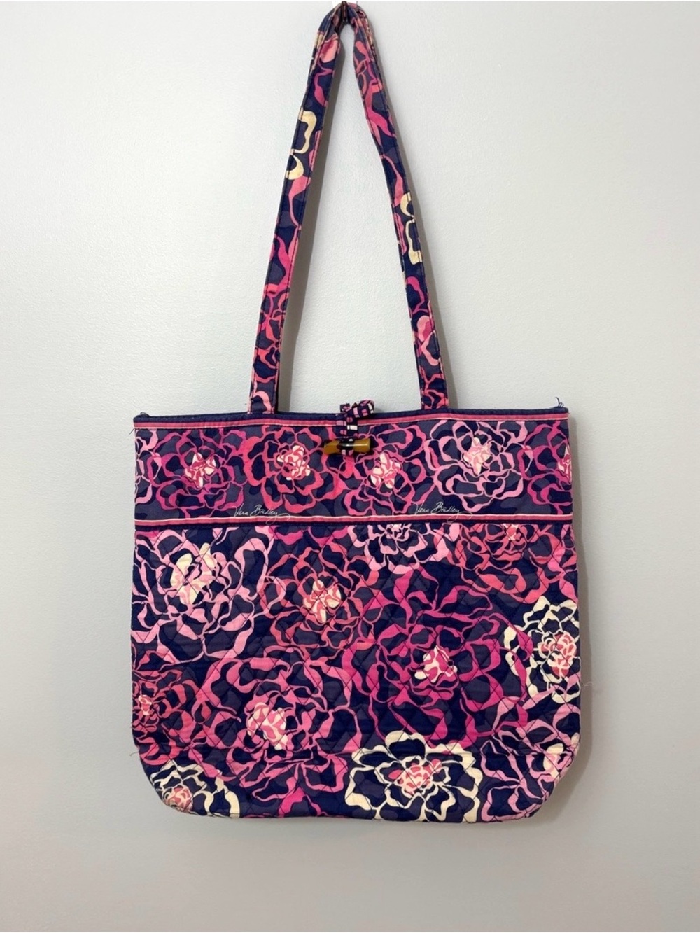 Vera Bradley Katalina Pink Retired Floral Tote Bag Fall 2015 Rare